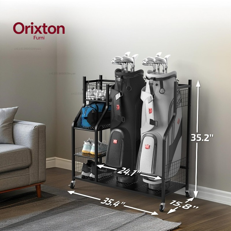 Golf Equipment Garage Storage - Opbergrek voor golftassen, displaystandaard voor clubs,
