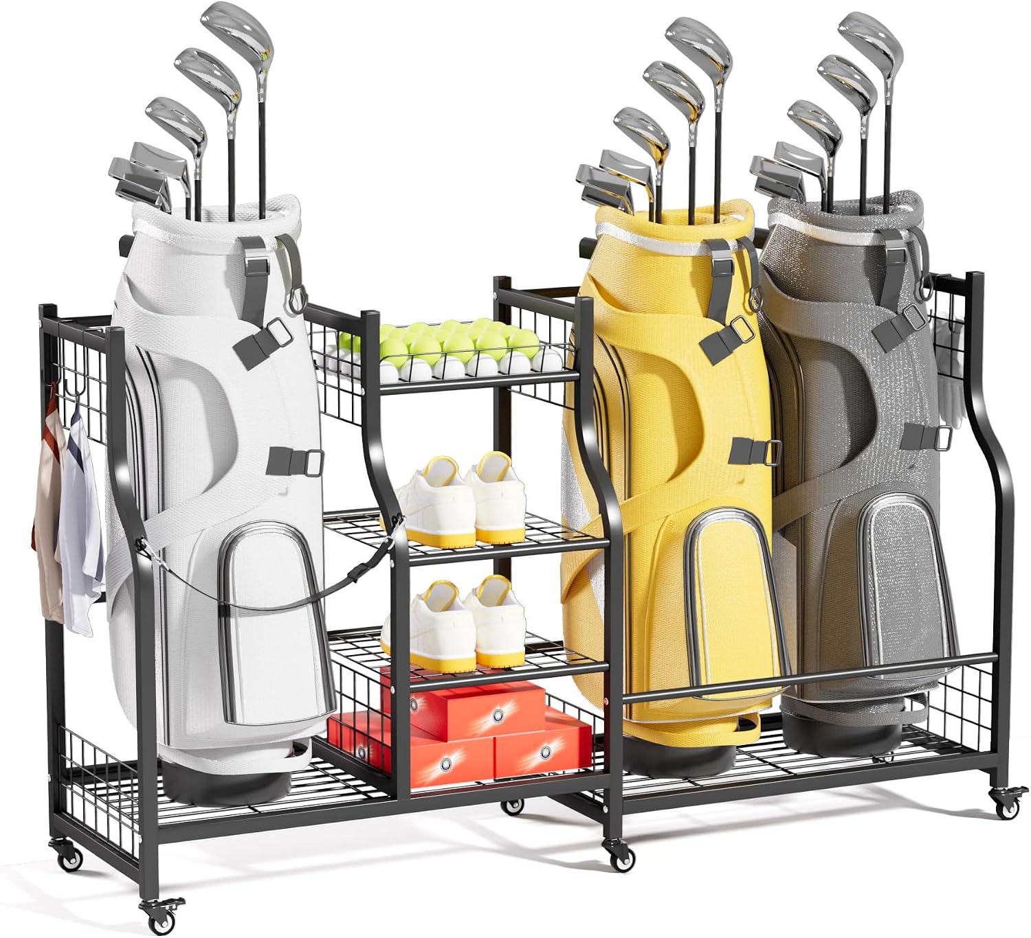 Golf Equipment Garage Storage - Golfbag opbergrek organizer, heavy-duty golfbag houder