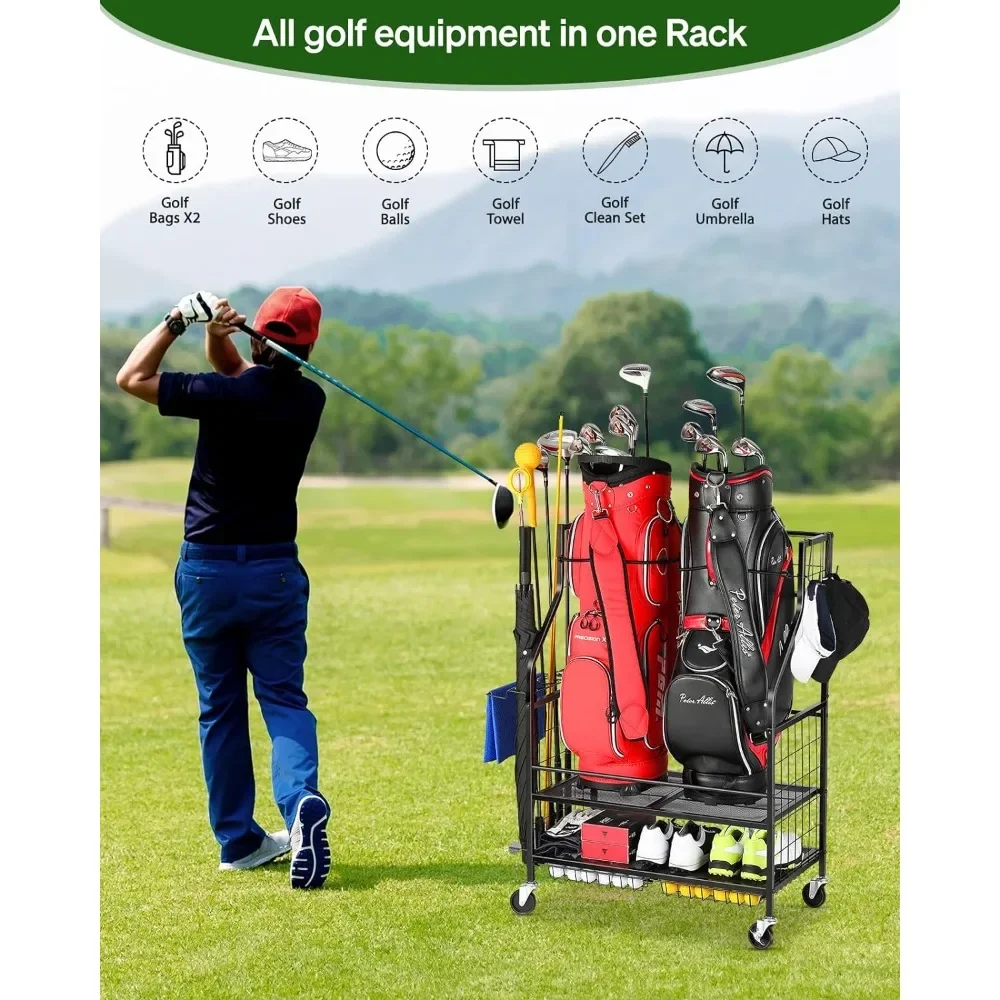 Golf Equipment Garage Storage - -Tasopslag Garage Organizer - Golftasstandaard Geschikt