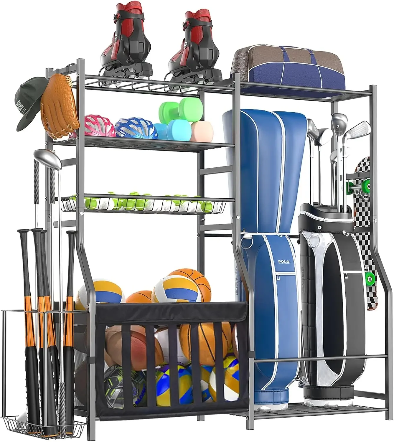 Golf Equipment Garage Storage - Zware-duty garage sportartikelen organizer alles-in-één golf