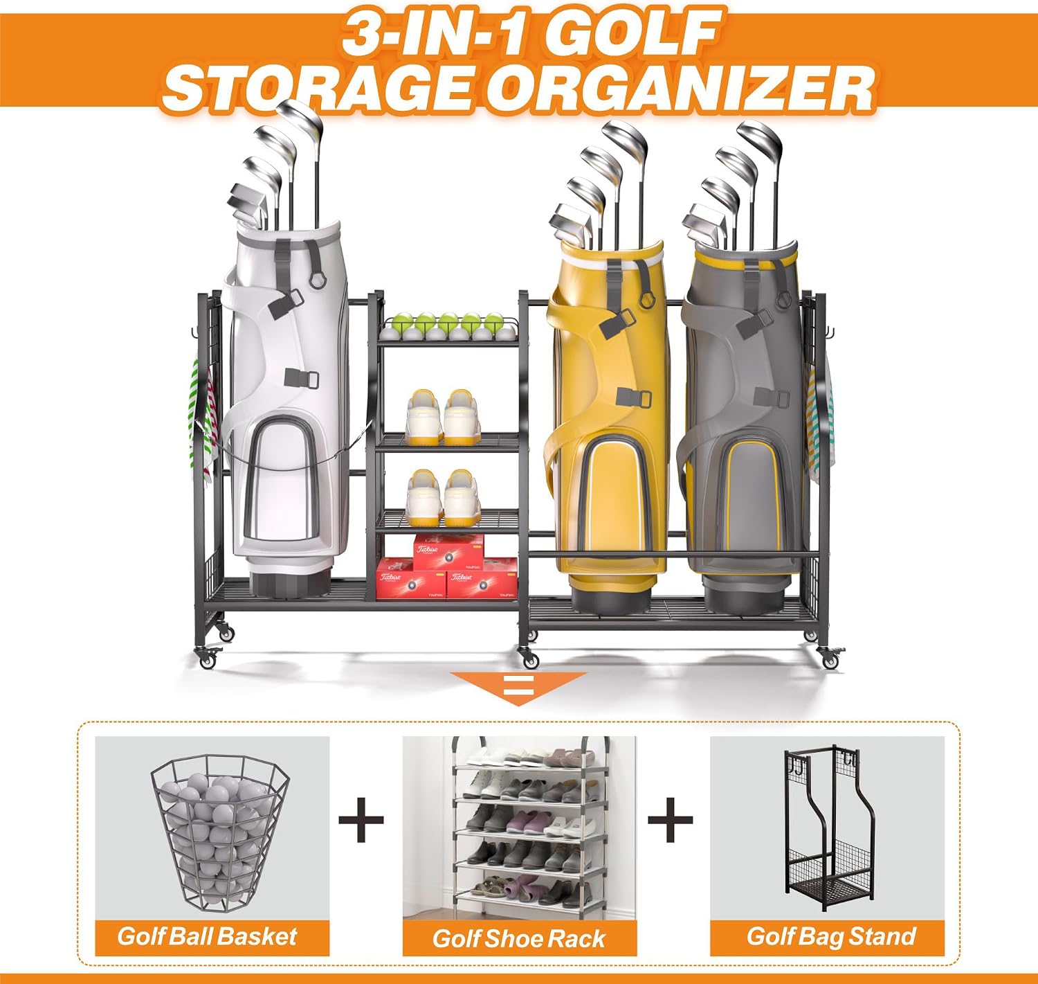 Golfbag opbergrek organizer, h - Golf Equipment Garage Storage recensie en prijs