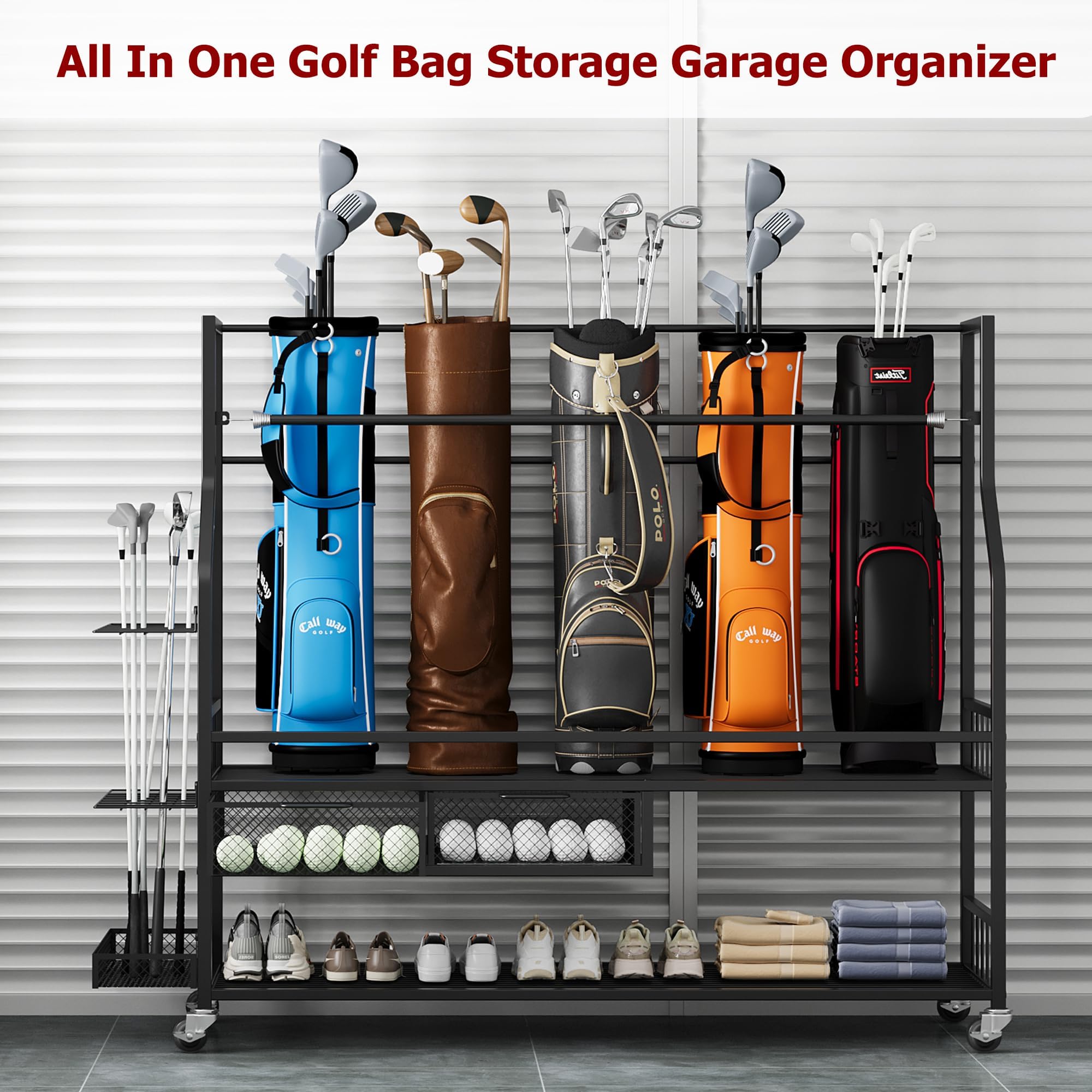 Opbergorganizer voor golftasse - Golf Equipment Garage Storage recensie en prijs