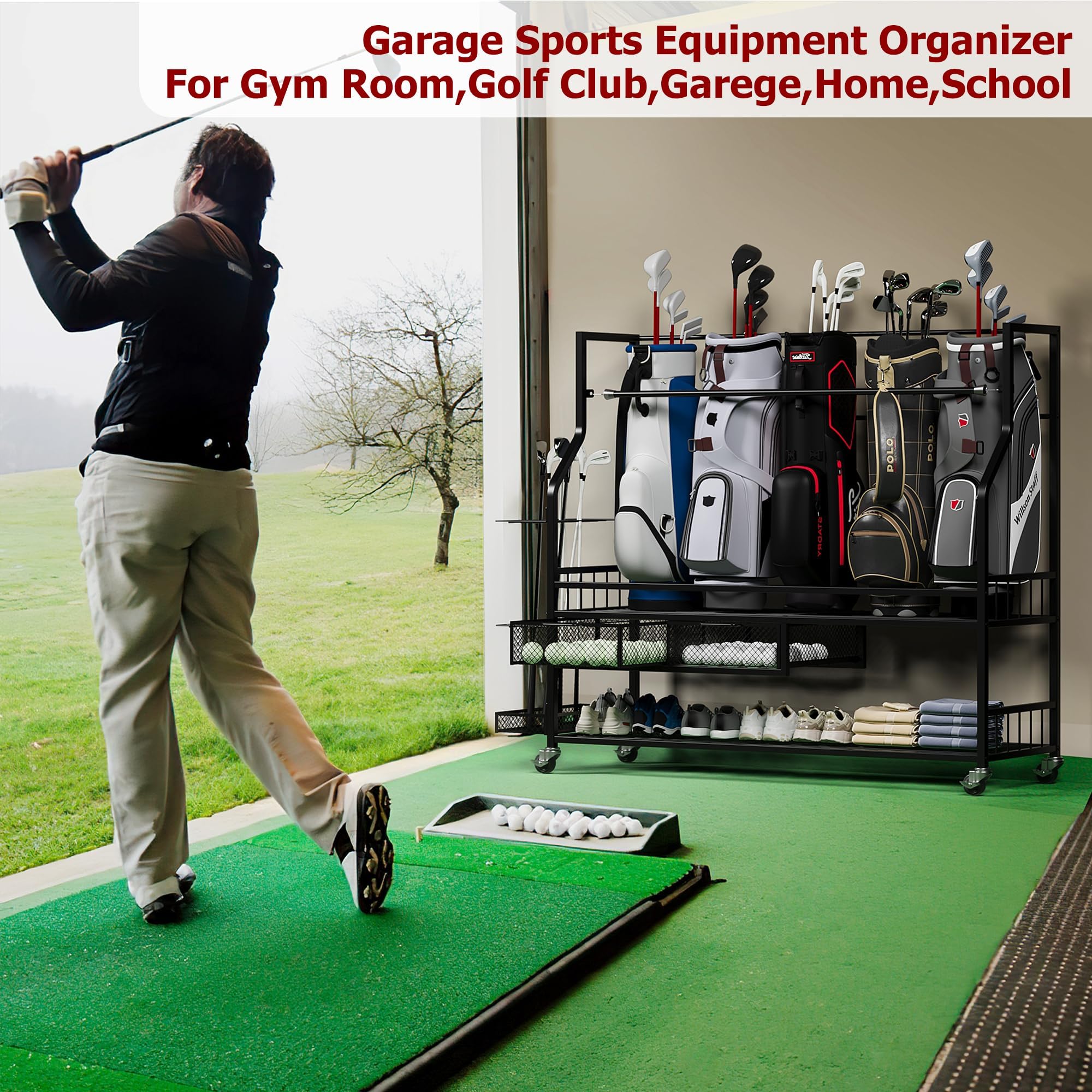 Opbergorganizer voor golftasse - Golf Equipment Garage Storage recensie en prijs